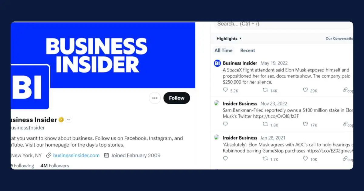 Business Insider Engaging on Social Media