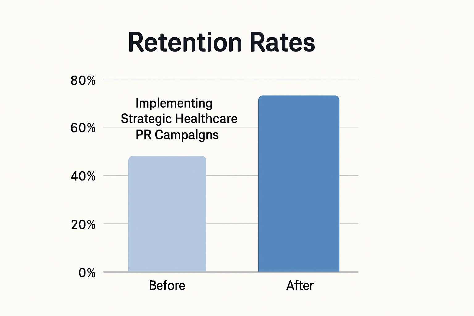 [Suggested visual: Chart showing retention rates before and after implementing strategic healthcare PR campaigns]