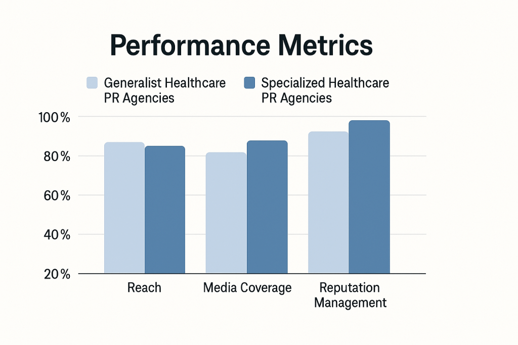 [Suggested visual: Graph showing performance metrics comparing generalist vs. specialized healthcare PR agencies]
