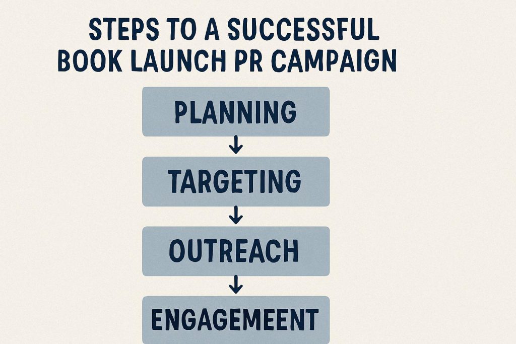 Visual Element: Flowchart: “Steps to a Successful Book Launch PR Campaign”