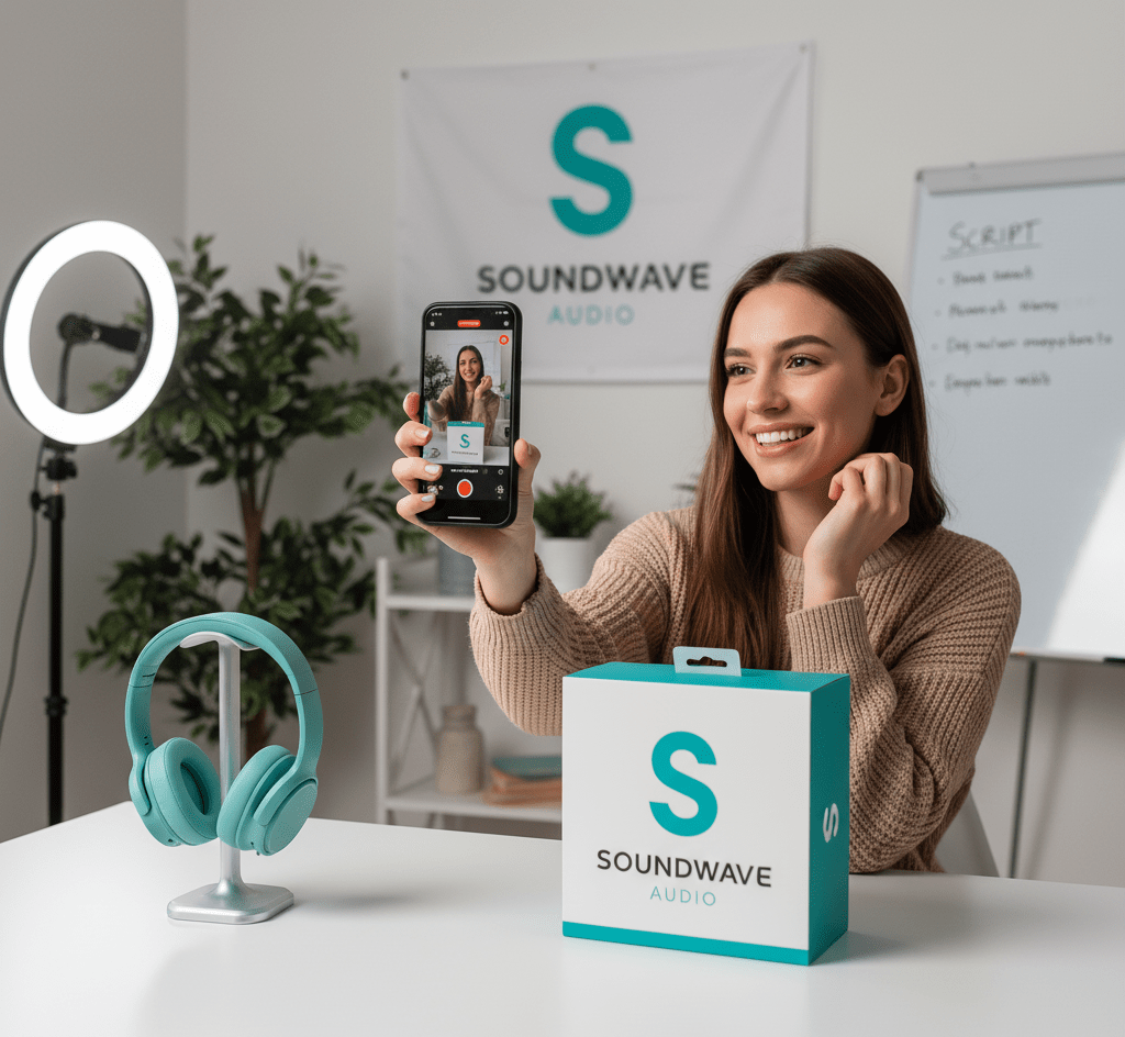 Micro-influencer promoting a product as part of PR for startups and brand reputation management.