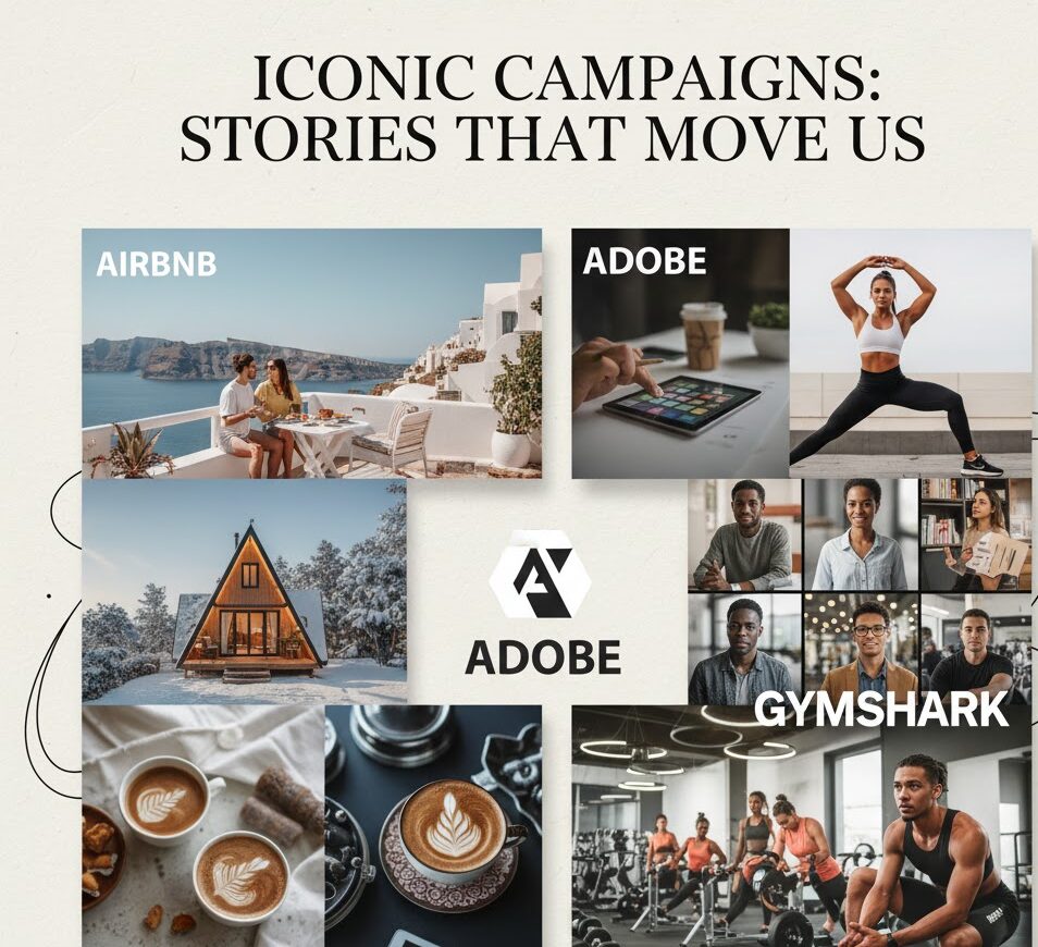 Collage of successful Instagram and LinkedIn PR campaign visuals from major brands