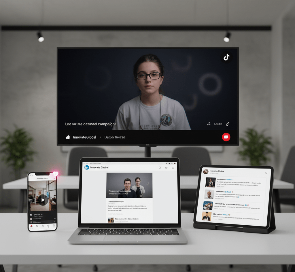 Business leader presenting a thought leadership webinar to build brand authority