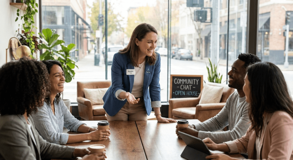 Brand leader engaging directly with customers to build trust and credibility