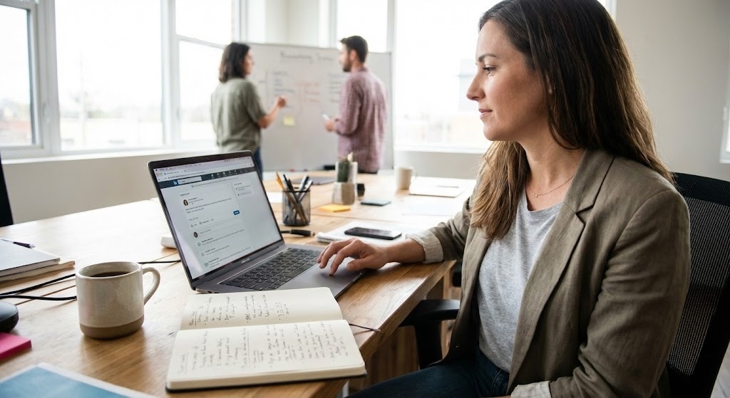 Founder preparing for public communication as part of a CEO personal brand strategy.