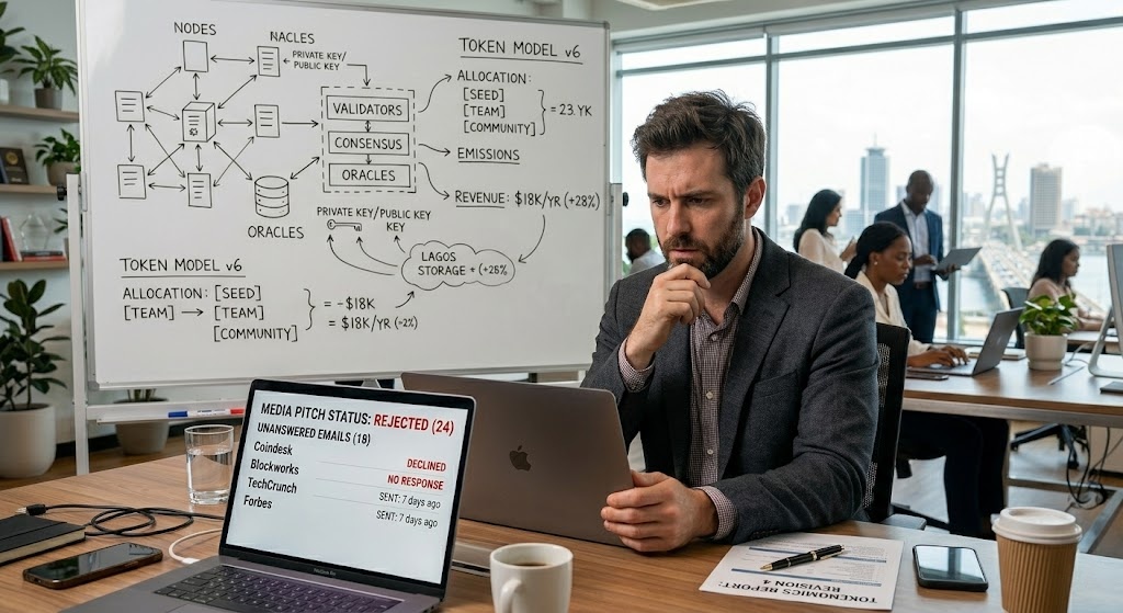 founder going through web3 pr strategy